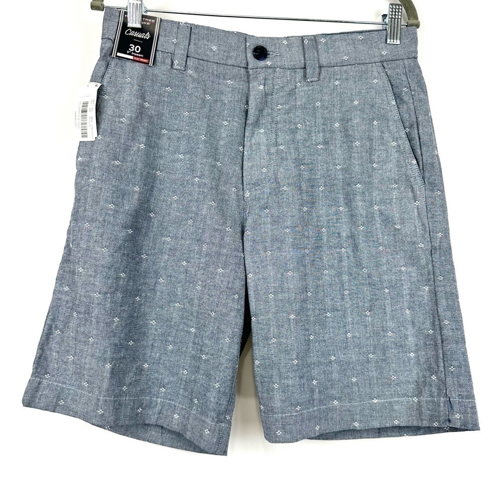 ROUNDTREE & YORKE Casuals Men’s Sz 30 9" Inseam FLAT FRONT Classic Fit Shorts